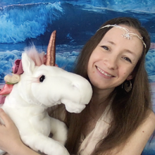 Load image into Gallery viewer, Lobelia the Unicorn Hand Puppet &amp; Personal Message from Noe